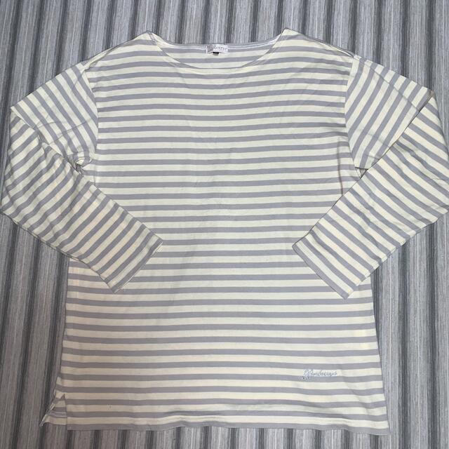 BURBERRY(バーバリー)の未使用　レア　旧ロゴ　バーバリー　ボーダー長袖Tシャツ　M大きめ　ロンT レディースのトップス(Tシャツ(長袖/七分))の商品写真