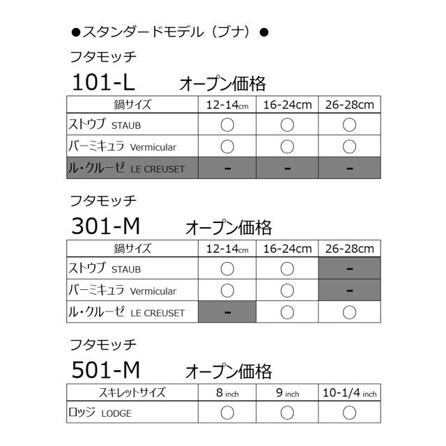 フタモッチ 101L ストウブ バーミキュラ ブルーノ用フタ置き 14〜28cm 6