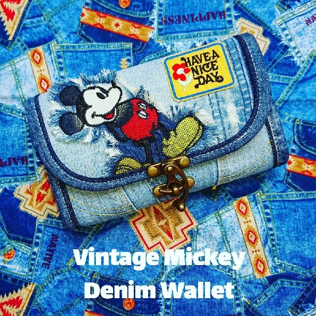 ●日本正規品● 販売中‼️USED デニム × Vintage シーツDenim Wa 財布