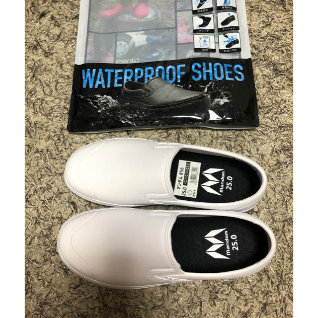 防水シューズレインシューズスリッポンホワイト メンズの靴/シューズ(スニーカー)の商品写真