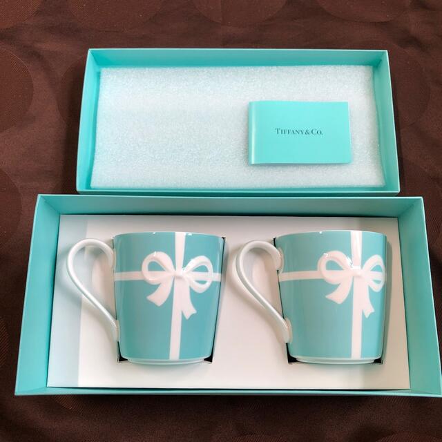 いサイズで Tiffany ブルーリボン ペアマグカップ 新品未使用の通販 by