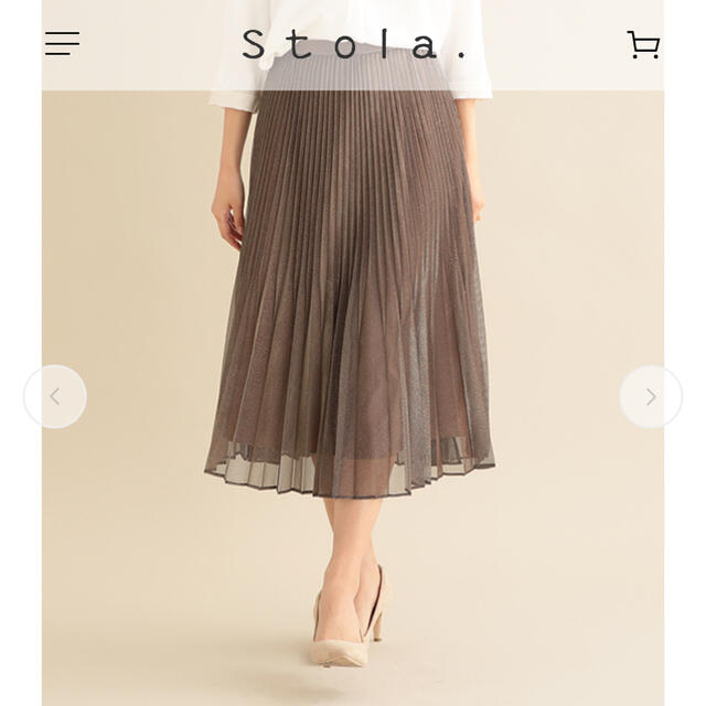 Stola.(ストラ)のstola アコーディオン親子プリーツスカート レディースのスカート(ひざ丈スカート)の商品写真