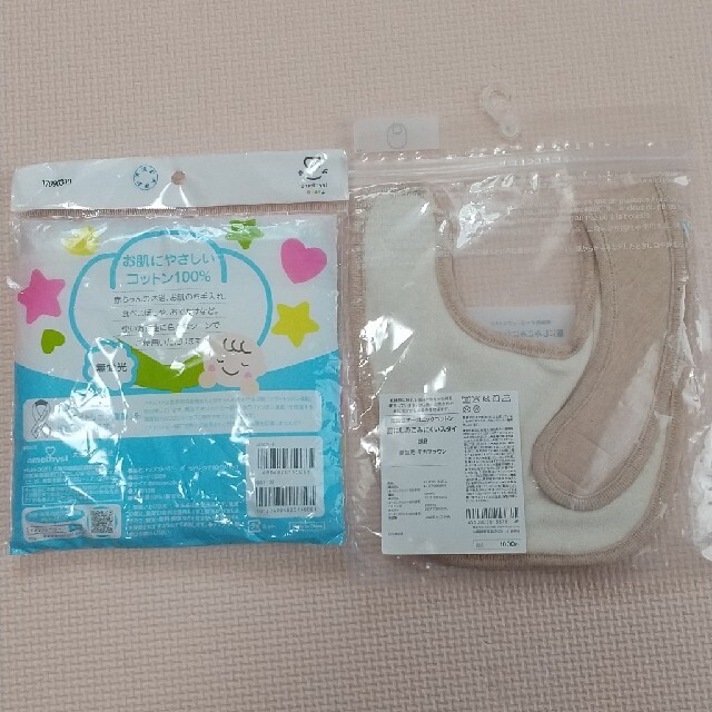 MUJI (無印良品)(ムジルシリョウヒン)のベビー ガーゼハンカチ＆無印 スタイ キッズ/ベビー/マタニティのキッズ/ベビー/マタニティ その他(その他)の商品写真