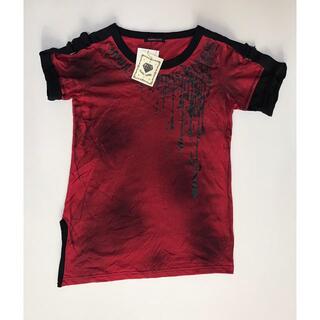 アルゴンキン(ALGONQUINS)の新品　ALGONQUINSアルゴンキン　不規則Tシャツ　赤 黒(Tシャツ(半袖/袖なし))