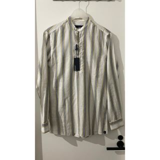 ビームス(BEAMS)の【LARDINI/ラルディーニ】イエローグレーストライプノーカラーシャツ(シャツ)