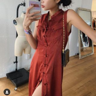 Juemi CN satin ziyi dress レッド(ロングワンピース/マキシワンピース)