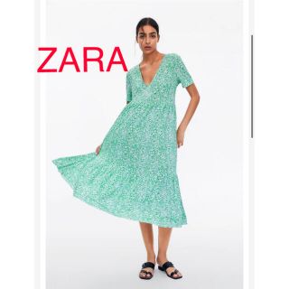 ザラ(ZARA)のZARA フラワープリントワンピース(ロングワンピース/マキシワンピース)