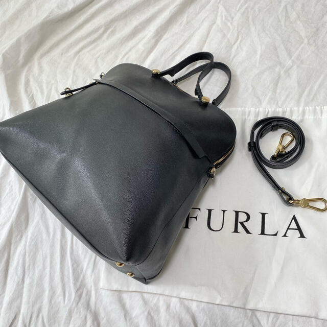 【極美品】FURLA フルラ パイパー 2way レザー ブラック 大容量