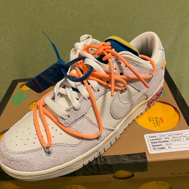 スニーカーOFF-WHITE × NIKE DUNK LOW 1 OF 50 "19"