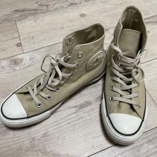 コンバース(CONVERSE)のコンバース　ハイカット　スニーカー　ベージュ　24.5(スニーカー)