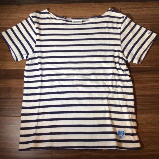 オーシバル(ORCIVAL)の【キッズ 】ORCIVAL(オーシバル)濃紺ボーダーボートネックＴシャツ8サイズ(Tシャツ/カットソー)