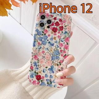 新品　iPhone12 ケース　シリコン　花柄(iPhoneケース)