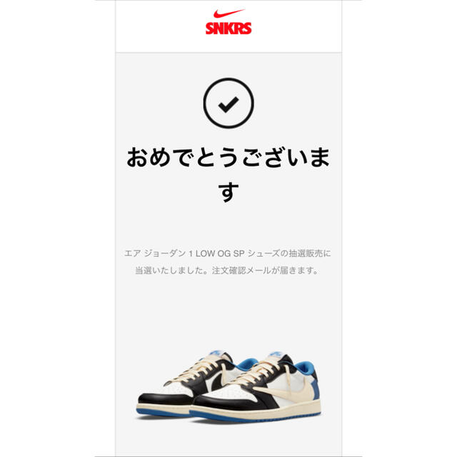 NIKE(ナイキ)のTRAVIS × FRAGMENT × NIKE AIR JORDAN 1LOW メンズの靴/シューズ(スニーカー)の商品写真