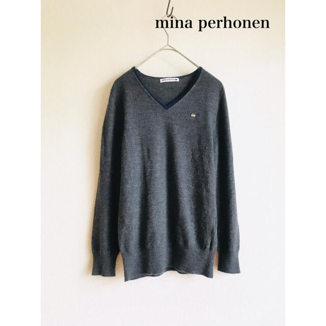 mina perhonen(ミナペルホネン)のミナペルホネン　ニット　グレー レディースのトップス(ニット/セーター)の商品写真