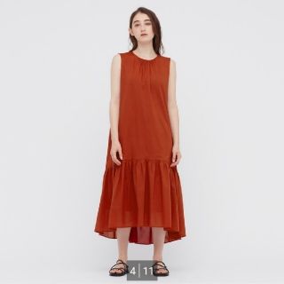 ユニクロ(UNIQLO)のコットンティアード ワンピース ユニクロ(ロングワンピース/マキシワンピース)