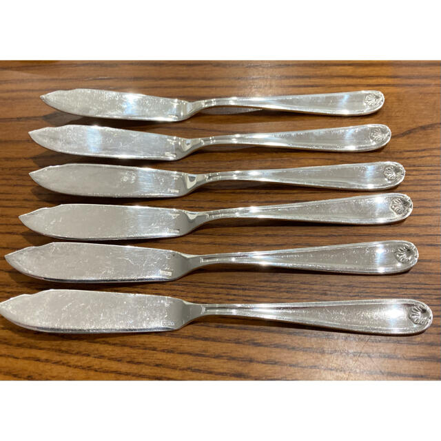11 クリストフル フィッシュナイフ 6本セット 純銀メッキ - カトラリー/箸