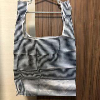 新品 エコバッグ  ストライプ ネイビー(エコバッグ)