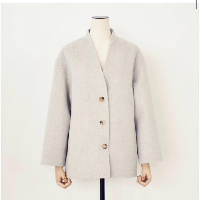 yonfa v neck river coat (light gray)ガウンコート