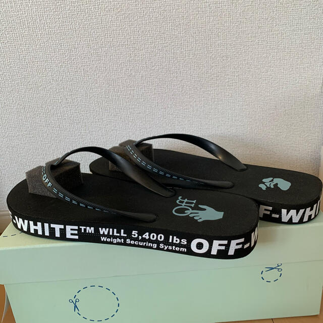 OFF-WHITE(オフホワイト)の44 オフホワイト ビーチ サンダル OFF WHITE ロゴ メンズの靴/シューズ(サンダル)の商品写真