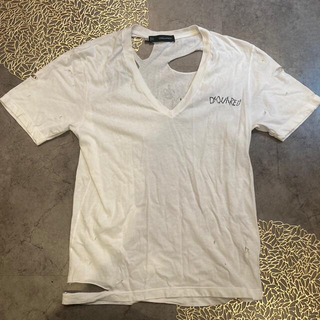 DSQUARED2(ディースクエアード)のディースクエアード　デザイン白Tシャツ レディースのトップス(Tシャツ(半袖/袖なし))の商品写真