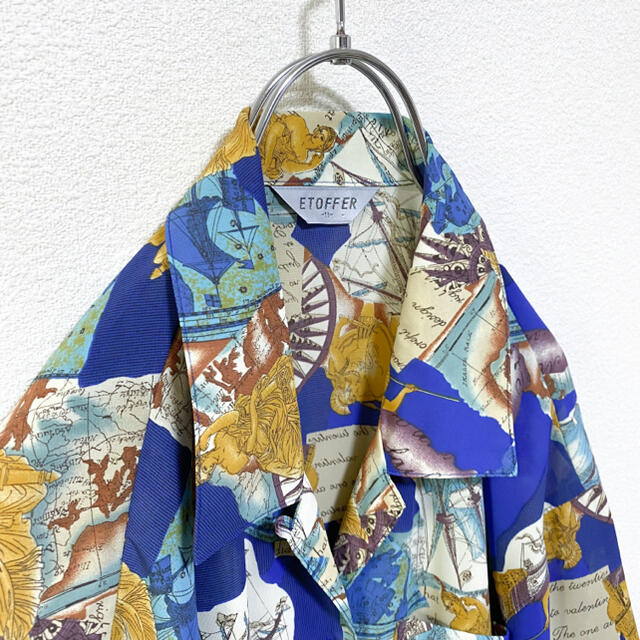 90s ER レディース レトロ 総柄 開襟 半袖 柄シャツ 総柄シャツ 6