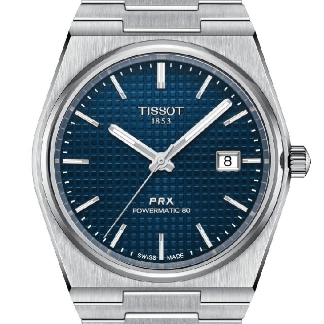 新到着 TISSOT - TISSOT PRX POWERMATIC 80 ブルー 新品 未使用 腕時計