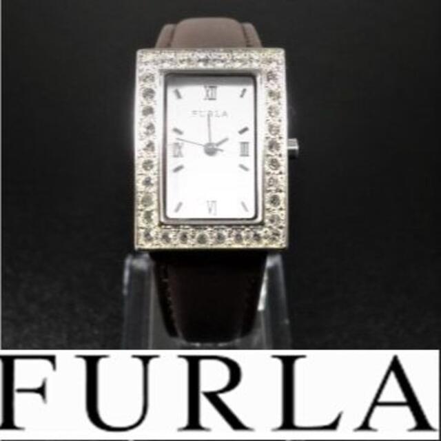 Furla(フルラ)の【稼働品】 FURLA　ストーンベゼル　レディース腕時計　電池、ベルト交換済 レディースのファッション小物(腕時計)の商品写真