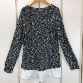 ローラアシュレイ(LAURA ASHLEY)のLAURA ASHLEY フェイクレイヤード ニット トップス(L)(ニット/セーター)