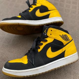 ナイキ(NIKE)のNIKE AIR JORDAN1 イエローブラック エアジョーダン1(スニーカー)