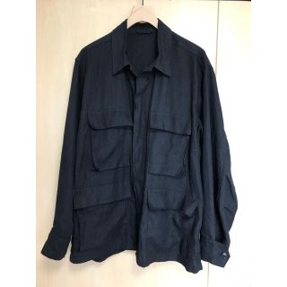 コモリ(COMOLI)のcomoli 20ss リネン B.D.U ジャケット black サイズ2(ミリタリージャケット)