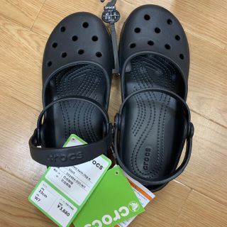 クロックス(crocs)のクロックス　カリン　23cm w7  黒(サンダル)