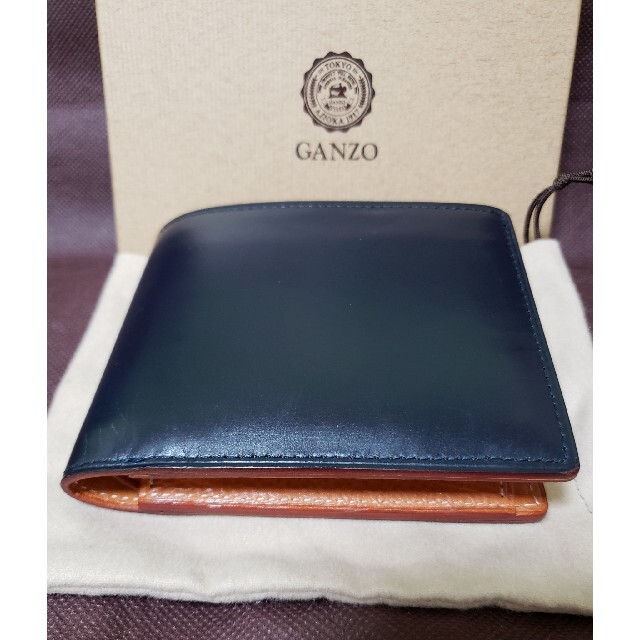 【美品】GANZO ガンゾ　シンブライドル小銭入れ付き２つ折財布 1