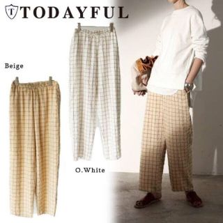 トゥデイフル(TODAYFUL)の【新品 タグ・値札付】Check Rough Pants TODAYFUL(カジュアルパンツ)