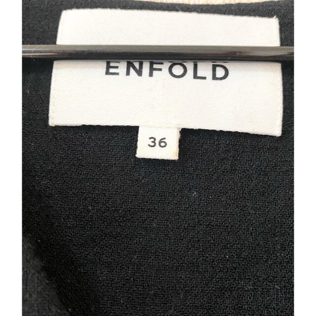 ENFOLD(エンフォルド)のENFOLD エンフォルド　Ｖネック　ブラック　ウール　ワンピース　36 レディースのワンピース(ロングワンピース/マキシワンピース)の商品写真