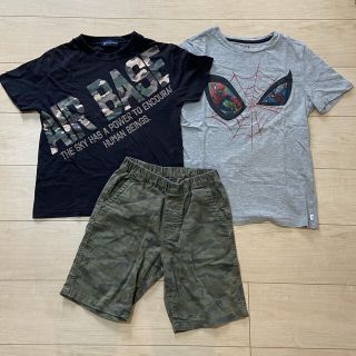 ギャップキッズ(GAP Kids)のGAPKIDS スパイダーマン　迷彩　Ｔシャツ　UNIQLO パンツ(Tシャツ/カットソー)