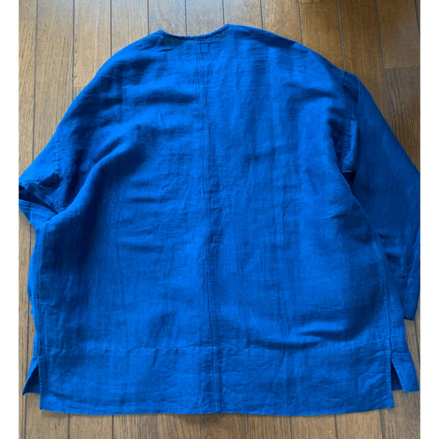 かぐれ  コットンリネン チュニック  ノーカラーシャツ レディースのトップス(シャツ/ブラウス(長袖/七分))の商品写真