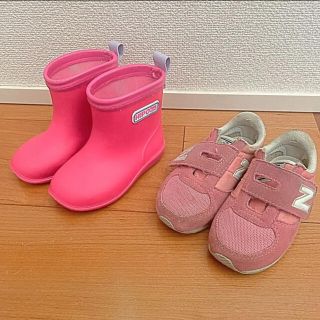 ニューバランス(New Balance)のニューバランス　スニーカー　14cm 長靴　ピンク　幼児　靴　キッズ　子供(スニーカー)