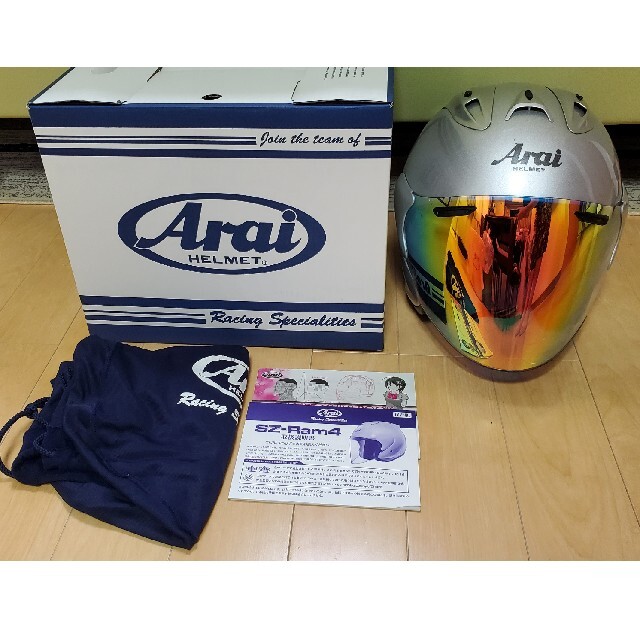 HS様専用　Arai SZ-Ram4 アルミナシルバー ミラーシールド アライ 自動車/バイクのバイク(ヘルメット/シールド)の商品写真