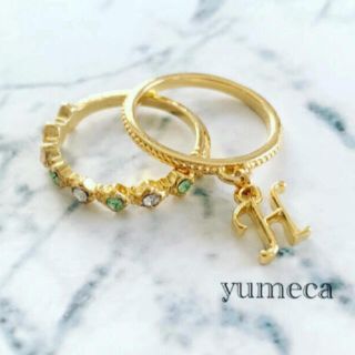 華奢イニシャルとスワロ2連リング💍(リング(指輪))