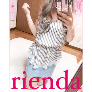 リエンダ(rienda)の3944.rienda ストライプ シフォン ティアード タンクトップ(タンクトップ)