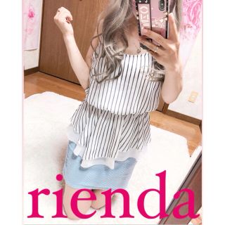 リエンダ(rienda)の3944.rienda ストライプ シフォン ティアード タンクトップ(タンクトップ)