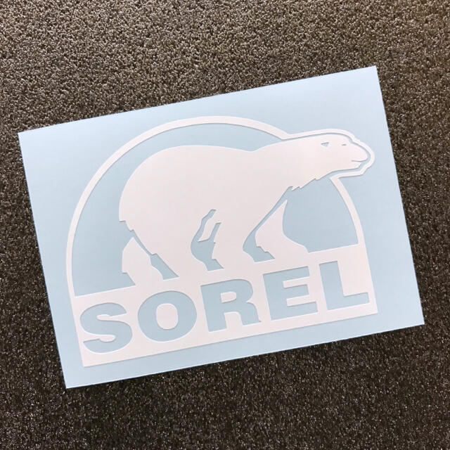 SOREL(ソレル)の白 SOREL ソレル ベアー半円ロゴ カッティングステッカーA スポーツ/アウトドアのアウトドア(その他)の商品写真