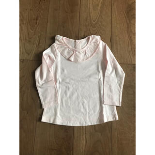 ユニクロ(UNIQLO)の新品 ユニクロ クルーネックT ロンT フリル 長袖 90センチ ピンク(Tシャツ/カットソー)