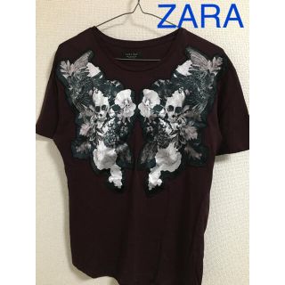 ザラ(ZARA)のZARA スカル　ボタニカル柄　Tシャツ(Tシャツ/カットソー(半袖/袖なし))