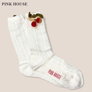 ピンクハウス(PINK HOUSE)の【PINK  HOUSE】さくらんぼモチーフ靴下　ソックス  ピンクハウス(ソックス)