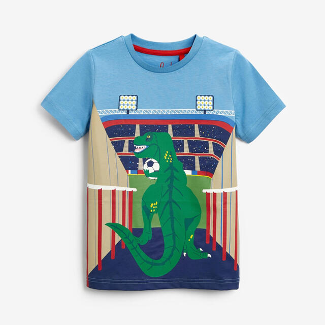 Boden(ボーデン)の【新品】Boden ブルー グラフィックプリント Tシャツ キッズ/ベビー/マタニティのキッズ服男の子用(90cm~)(Tシャツ/カットソー)の商品写真