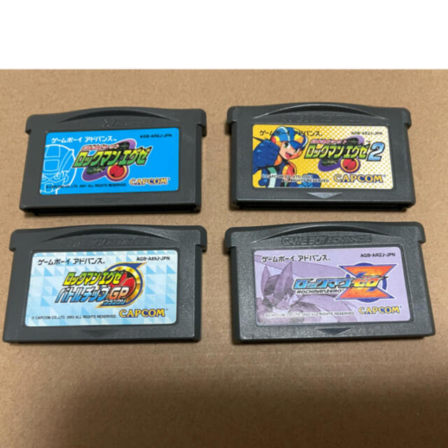 ゲームボーイアドバンス(ゲームボーイアドバンス)のGBA ロックマンエグゼ1、2、バトルチップGP、ロックマンゼロ セット エンタメ/ホビーのゲームソフト/ゲーム機本体(携帯用ゲームソフト)の商品写真