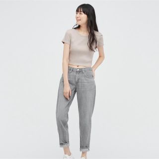 ユニクロ(UNIQLO)のUNIQLO コットンリブクルーネッククロップドT(Tシャツ(半袖/袖なし))