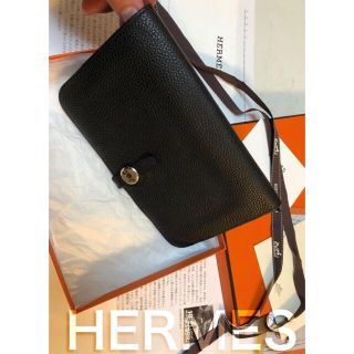 エルメス(Hermes)のHERMS ドゴン　GM ブラック　ユニセックス(長財布)