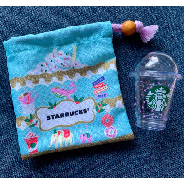 Starbucks Coffee(スターバックスコーヒー)のスターバックス　巾着　ミニカップ レディースのファッション小物(ポーチ)の商品写真